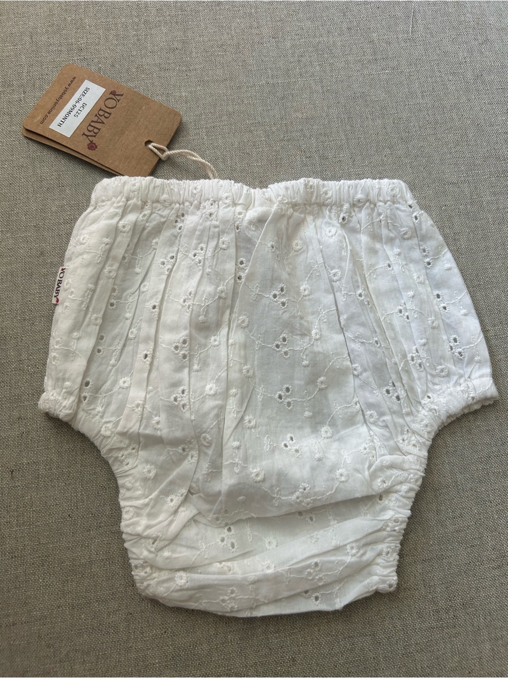 White Eyelet Baby Bloomers